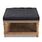 Baxton Studio Lindsey Charcoal Upholstered and Greywashed Wood Cocktail Ottoman 164-10652 - alternate 6